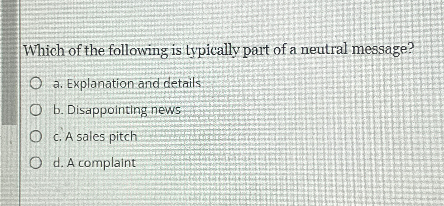 Solved Which of the following is typically part of a neutral | Chegg.com