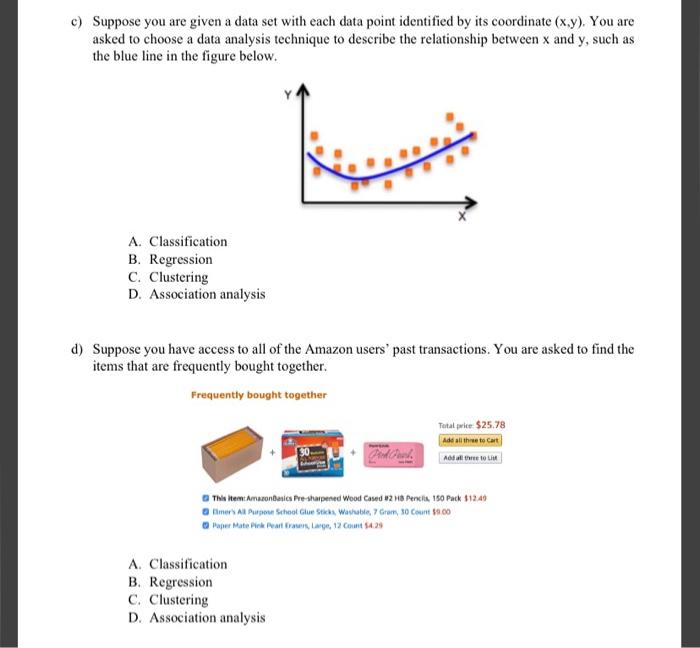 Solved c) Suppose you are given a data set with each data | Chegg.com