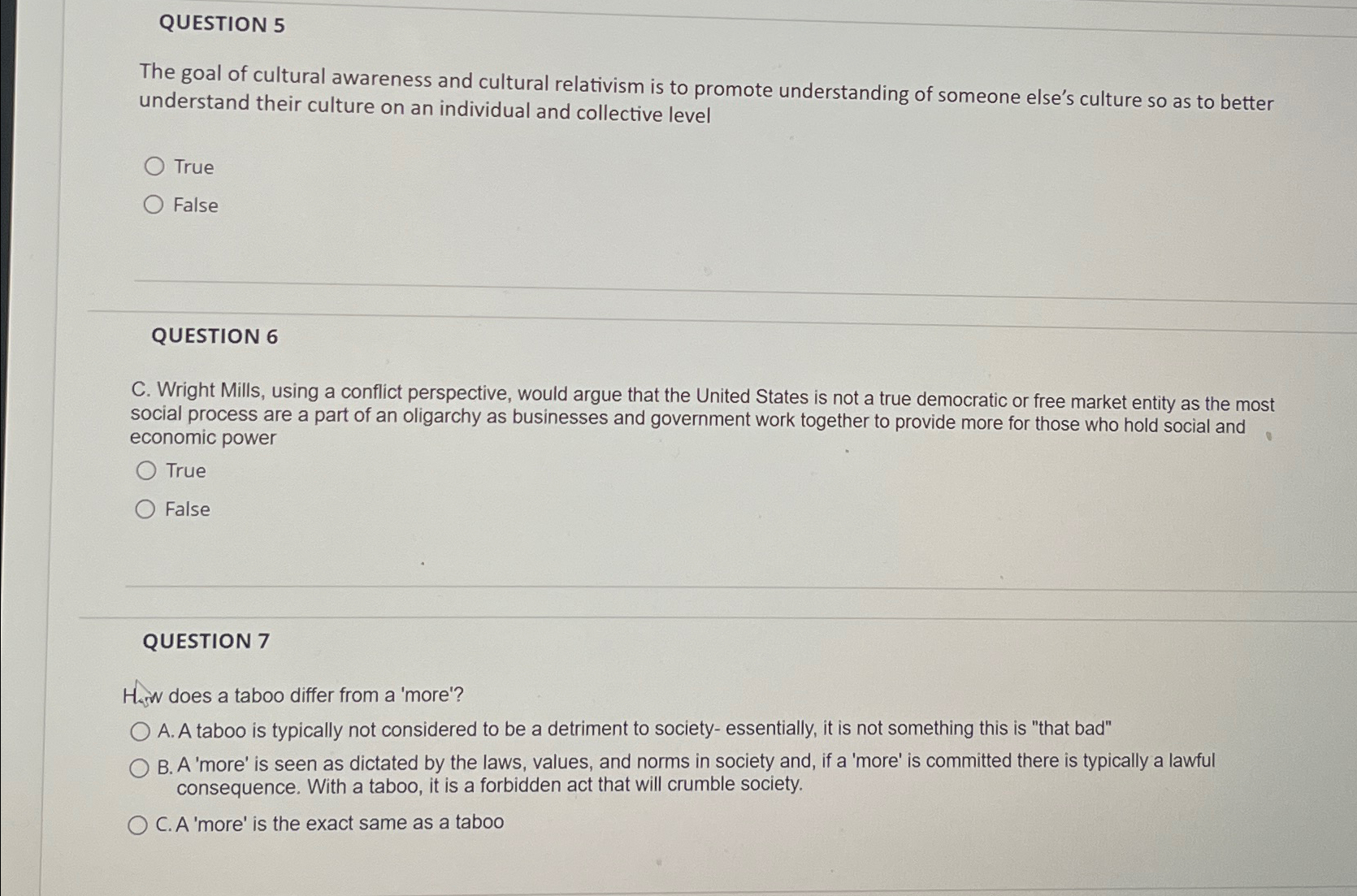 Solved QUESTION 5The goal of cultural awareness and cultural | Chegg.com