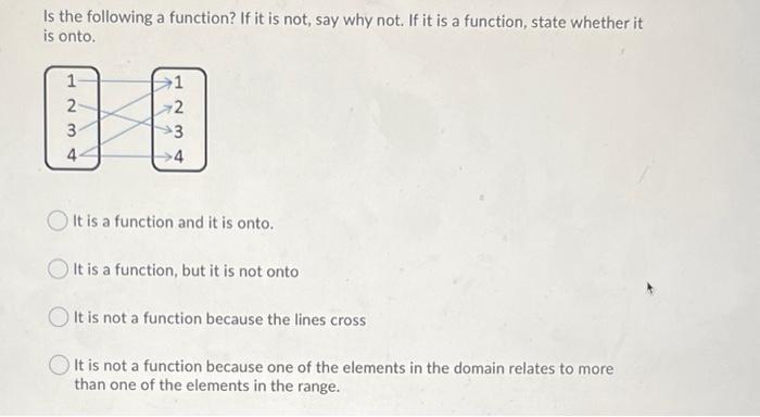 Solved Is the following a function? If it is not, say why | Chegg.com