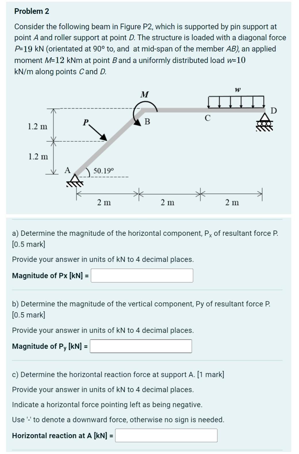 Solved Consider The Following Beam In Figure P2, Which Is | Chegg.com