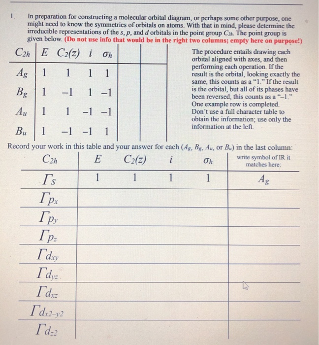 Solved Bg | 1 1. In preparation for constructing a molecular | Chegg.com