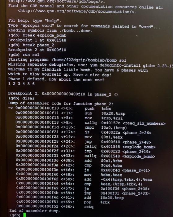 Phase 2 of the bomblab. PLEASE HELP! I need to know | Chegg.com
