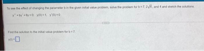 Solved To See The Effect Of Changing The Parameter B In The | Chegg.com