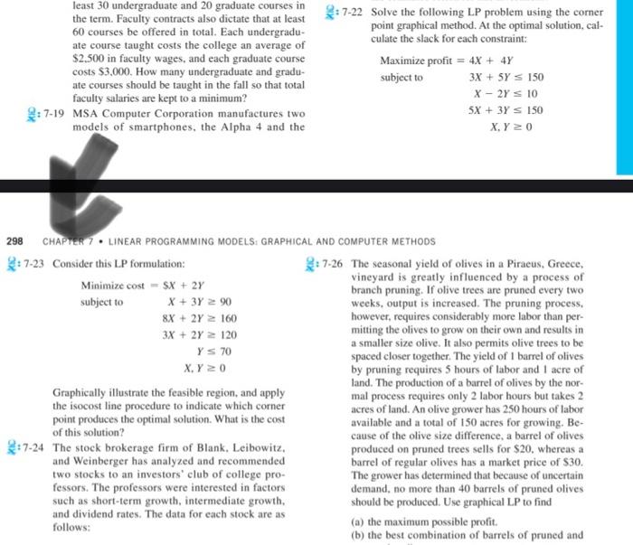 Solved Q: 7-23 Consider this LP formulation: Minimize cost