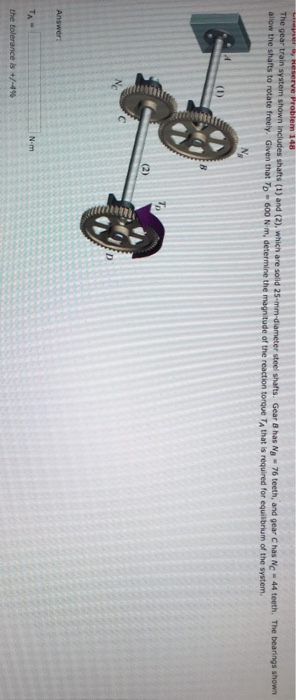 Solved Heserve Problem 148 The gear train system shown | Chegg.com