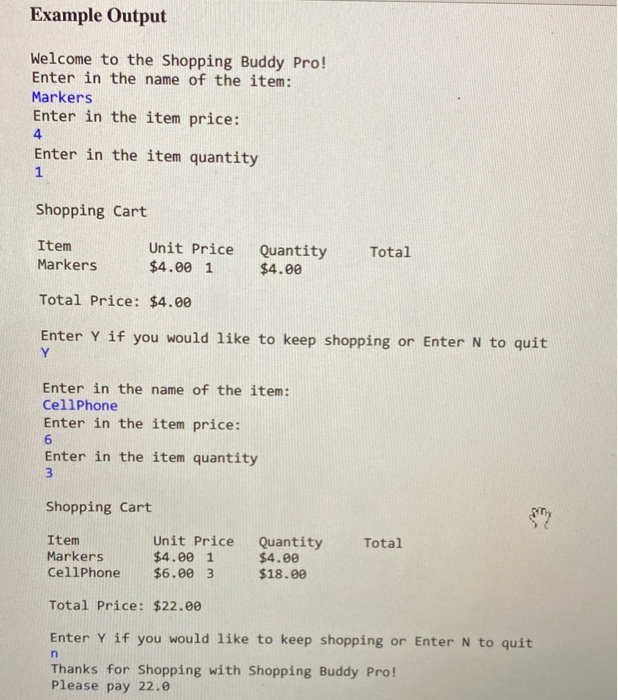 Solved 1. Shopping Cart In this exercise, you will implement | Chegg.com