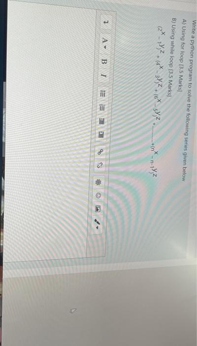 Solved Write a python program to solve the following series | Chegg.com