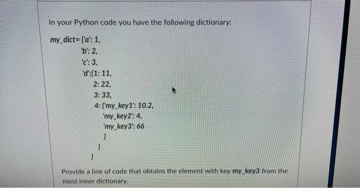 Solved In your Python code you have the following | Chegg.com