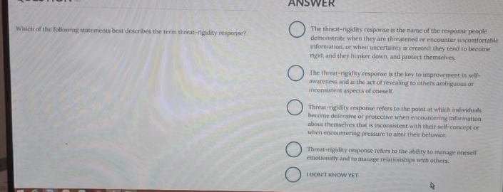 ANSVERWhich of the following statements best | Chegg.com