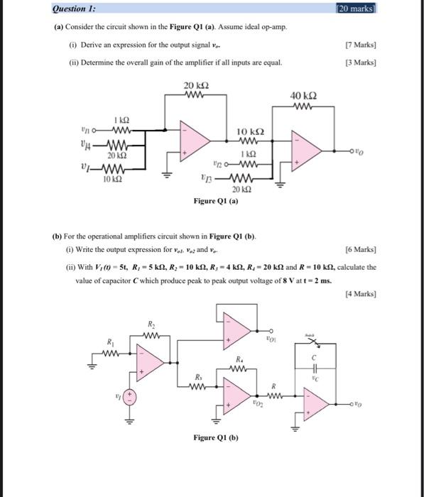 Solved (a) Consider the circuit shown in the Figure Q1 (a). | Chegg.com
