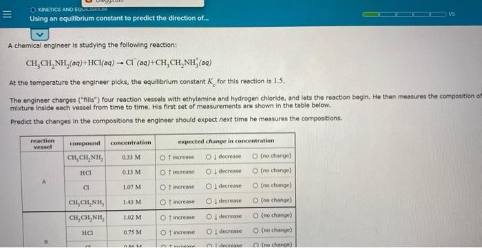 Solved A chemical engineer is studying the following | Chegg.com