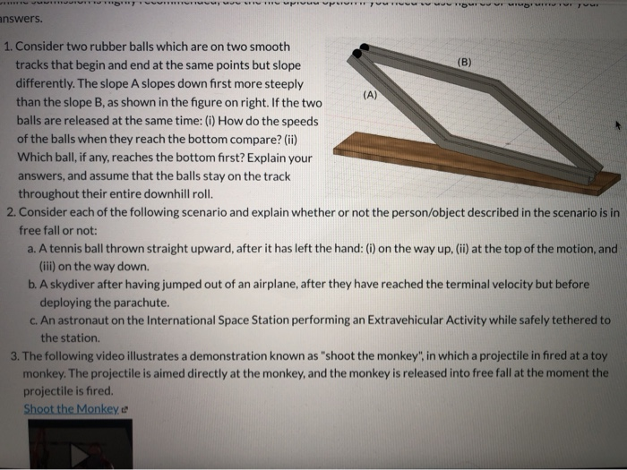 Solved b" nswers. 1. Consider two rubber balls which are on