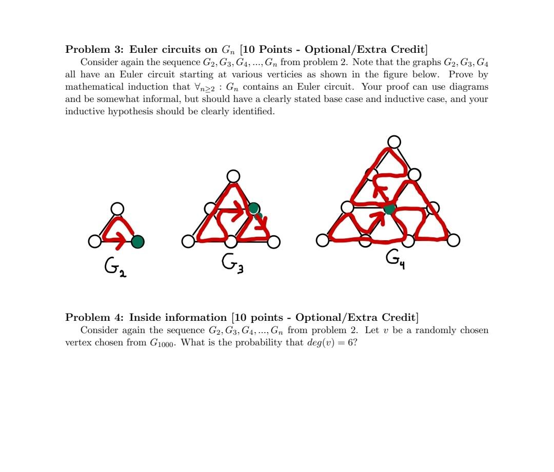 Solved Problem 3: Euler circuits on G₁ [10 Points - | Chegg.com
