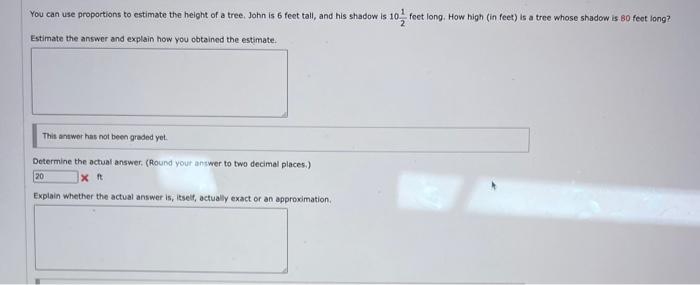 Solved You can use proportions to estimate the height of a | Chegg.com