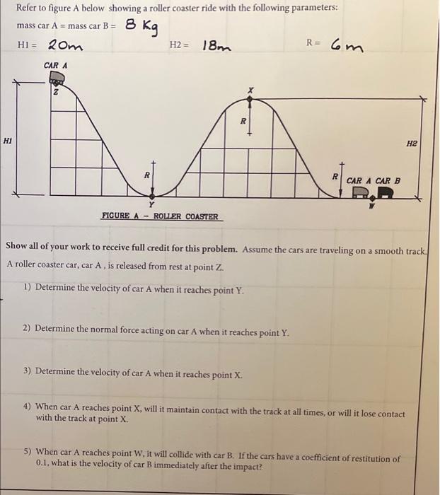 Solved Refer To Figure A Below Showing A Roller Coaster Ride | Chegg.com