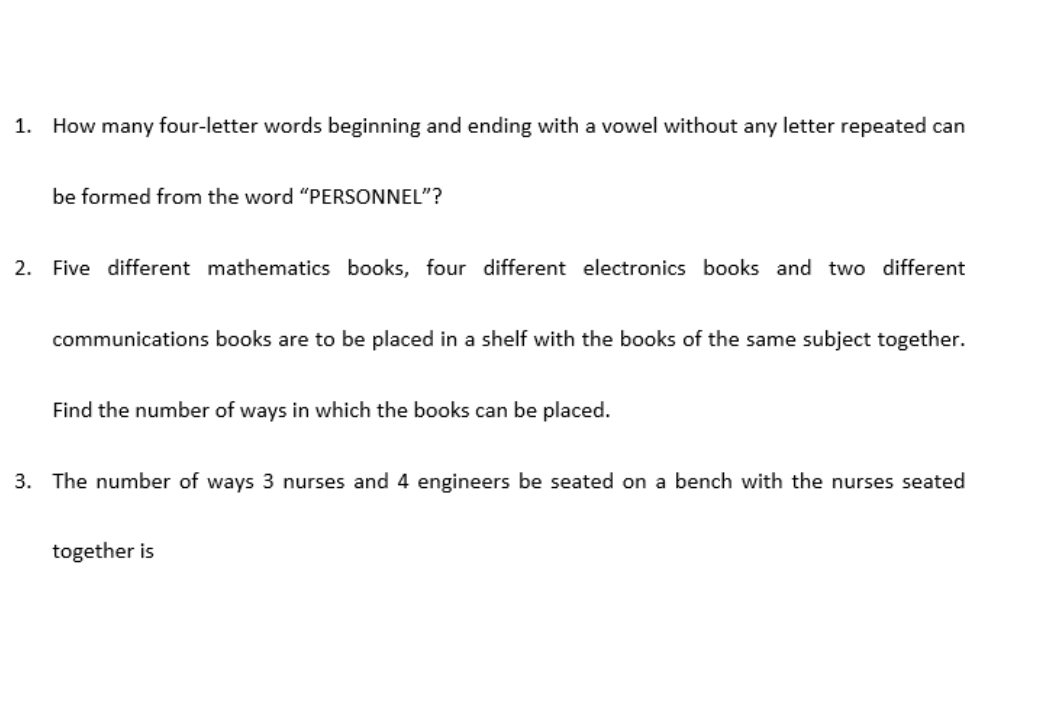 Solved 1. How many fourletter words beginning and ending  Chegg.com