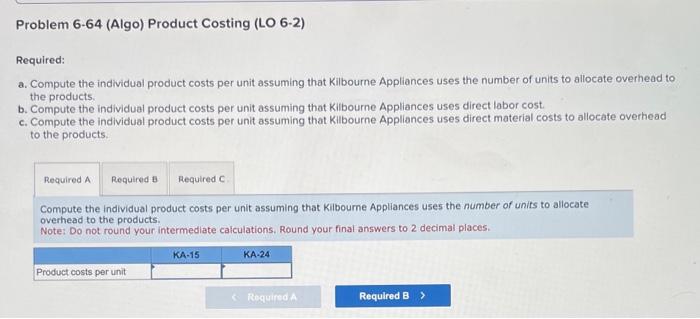 Solved Kilbourne Appliances produces two models of beverage | Chegg.com