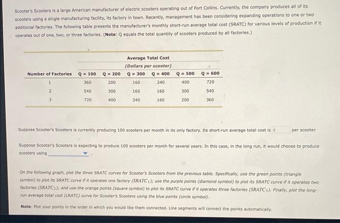 Solved Scooter's Scooters is a large American manufacturer | Chegg.com
