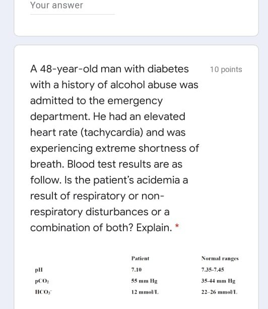Solved 10 pc A 48-year-old man with diabetes with a history | Chegg.com