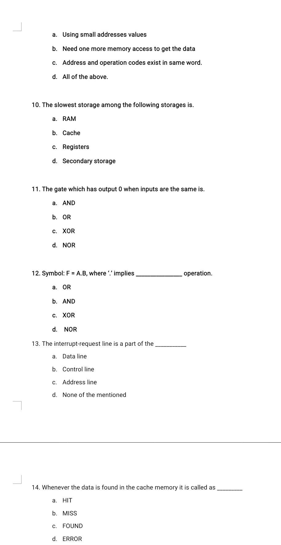 Solved 1. Check the right answer: 1. When interrupt occurs | Chegg.com