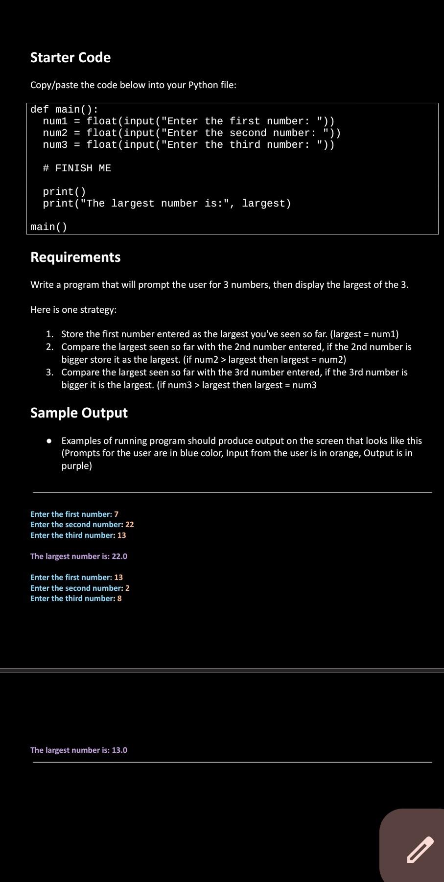 Solved Starter Code Copy/paste the code below into your | Chegg.com