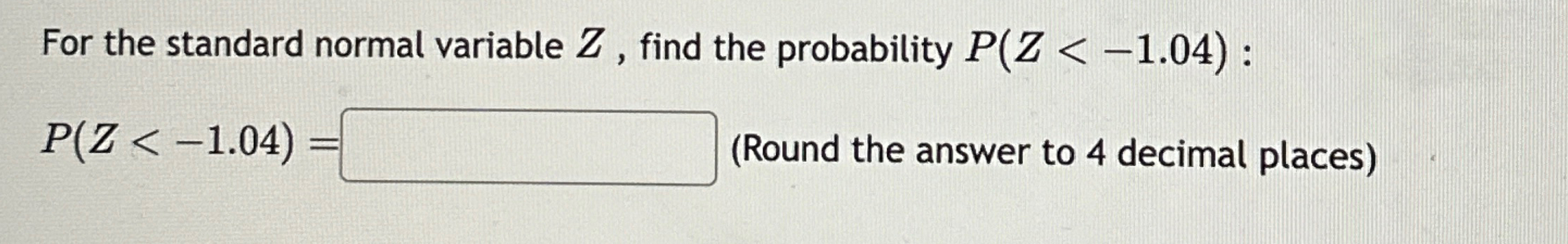 For the standard normal variable Z, ﻿find the | Chegg.com