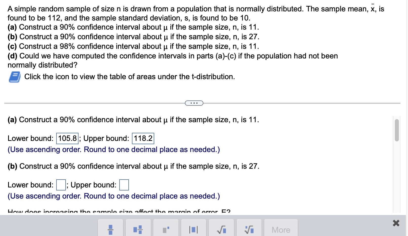 Solved A simple random sample of size n ﻿is drawn from a | Chegg.com