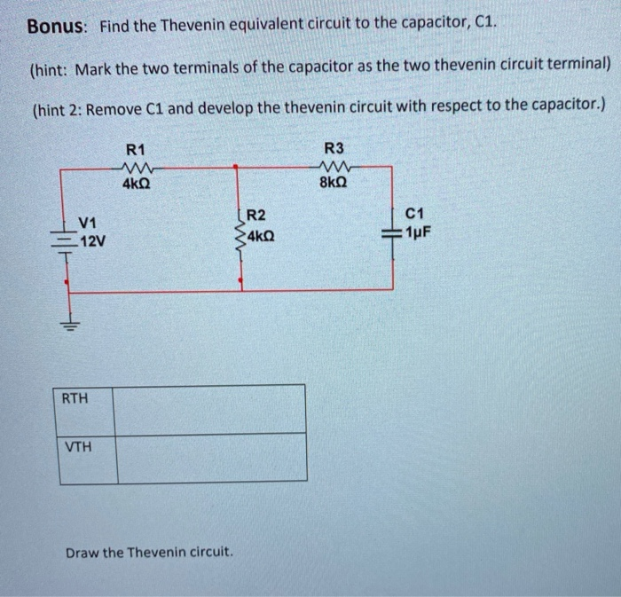 Solved Bonus: Find the Thevenin equivalent circuit to the | Chegg.com