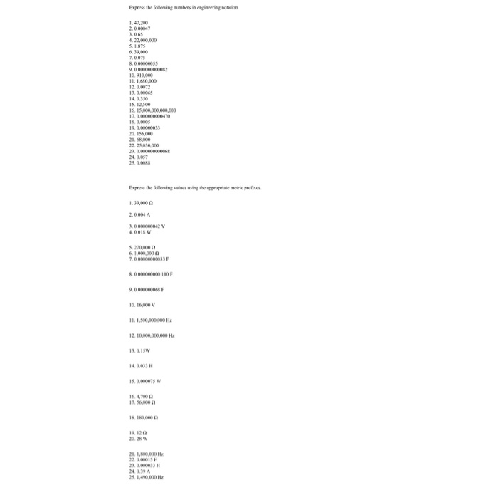 Solved 120.0072 Express the following numbers in engineering | Chegg.com