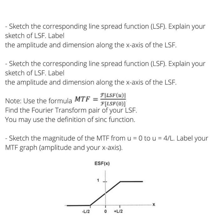 - Sketch the corresponding line spread function | Chegg.com