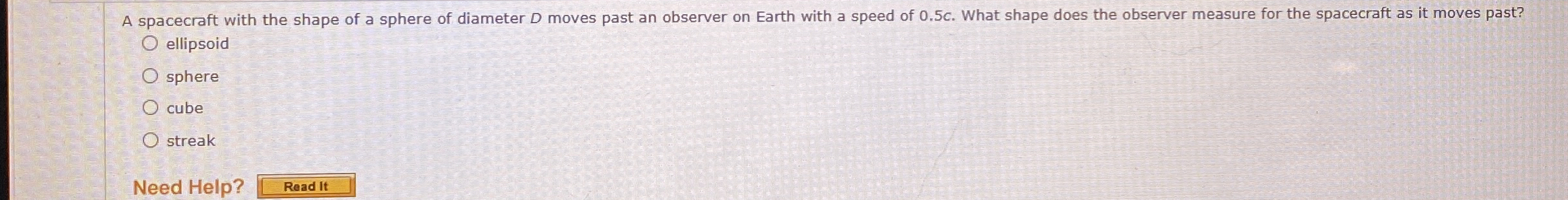 Solved A spacecraft with the shape of a sphere of diameter D | Chegg.com