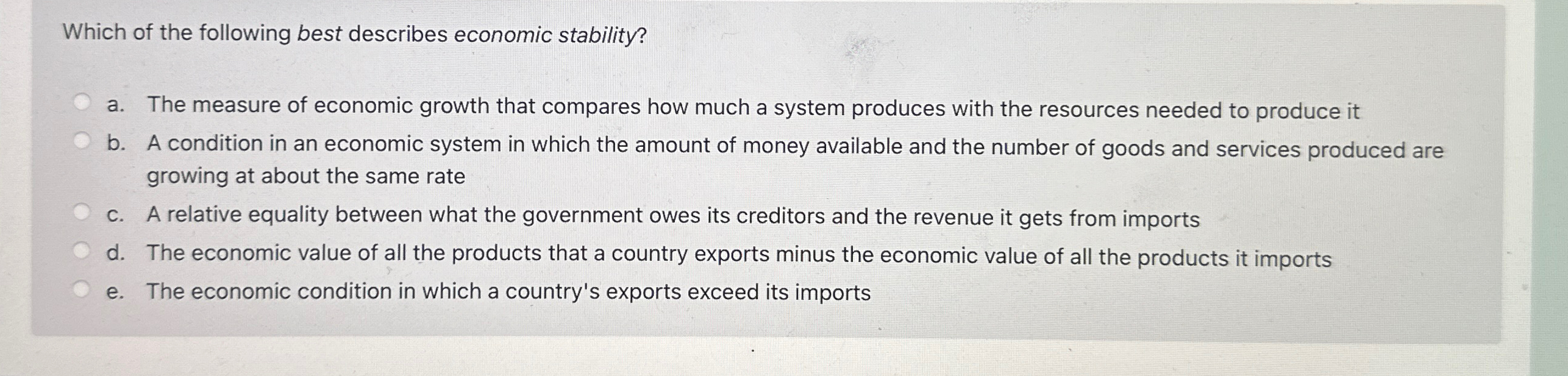 Solved Which of the following best describes economic | Chegg.com