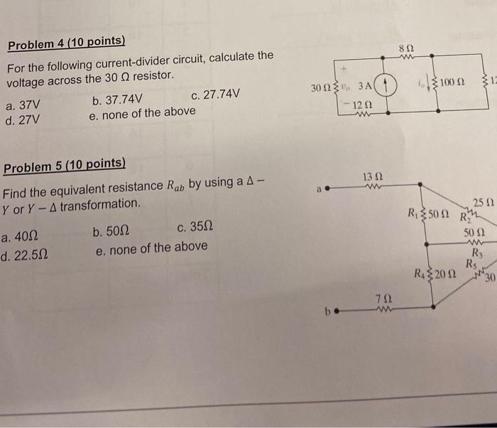 Solved For The Following Current-divider Circuit, Calculate | Chegg.com