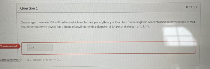 Solved What is a theoretical number of hemoglobin molecules