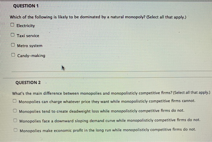 Solved QUESTION 1 Which of the following is likely to be | Chegg.com