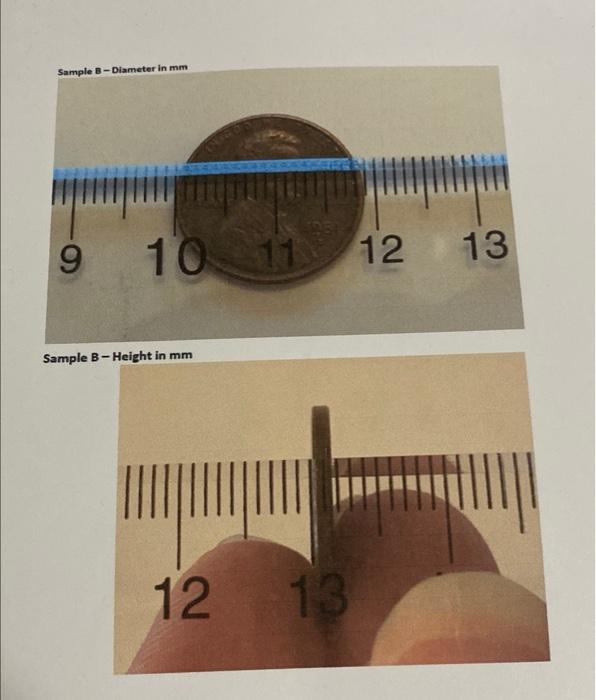 Solved 2) Using displacement to measure the volume of | Chegg.com