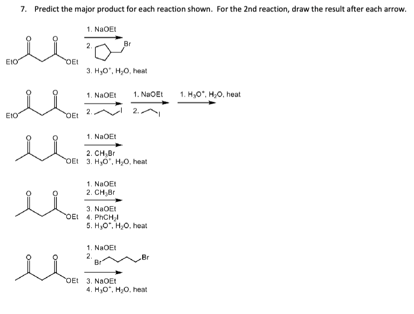 Predict the major product for each reaction shown. | Chegg.com