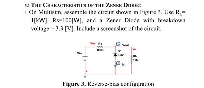 Solved 3. Assume That The Zener Diode In Figure 1 Has R, = | Chegg.com