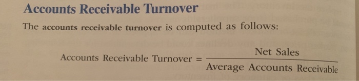 accounts receivable turnover formula example