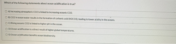 Solved Which of the following statements about ocean | Chegg.com