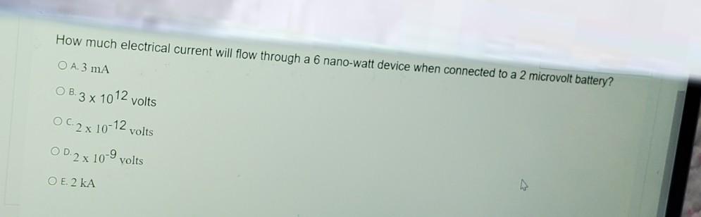 Solved How much electrical current will flow through a 6 | Chegg.com