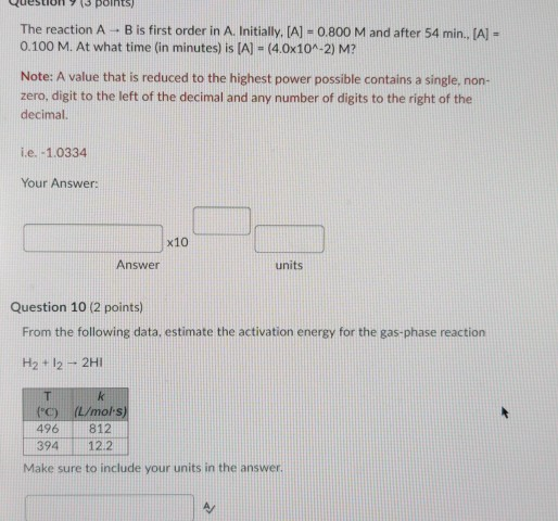 Solved The Reaction A B Is First Order In A Initially Chegg Com Solved The Reaction A B Is First Order In A Initially Chegg Com