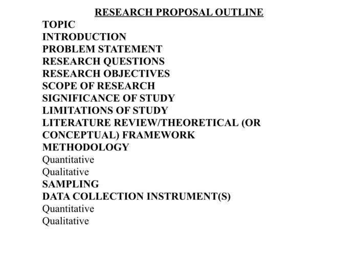 Solved RESEARCH PROPOSAL OUTLINE TOPIC INTRODUCTION PROBLEM | Chegg.com