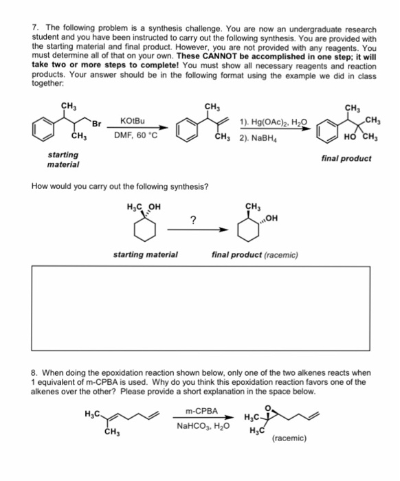 Solved 7. The Following Problem Is A Synthesis Challenge. | Chegg.com