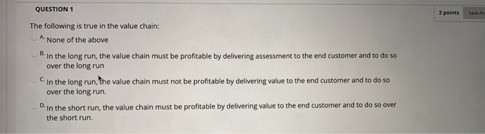 Solved QUESTION 1 2 points Save An The following is true in | Chegg.com