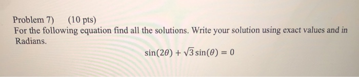 Solved Problem 6) (10 pts) For the following equation find | Chegg.com