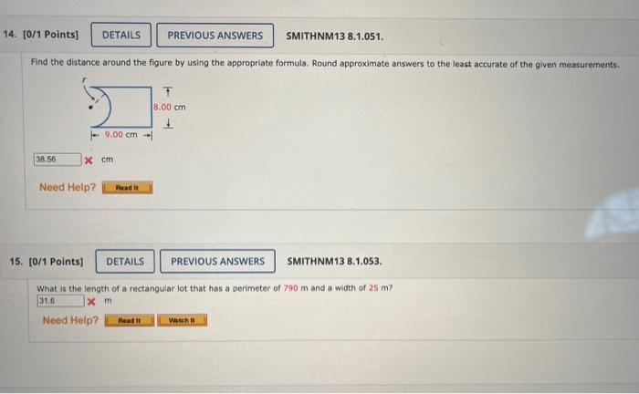 Solved Find the distance around the figure by using the | Chegg.com