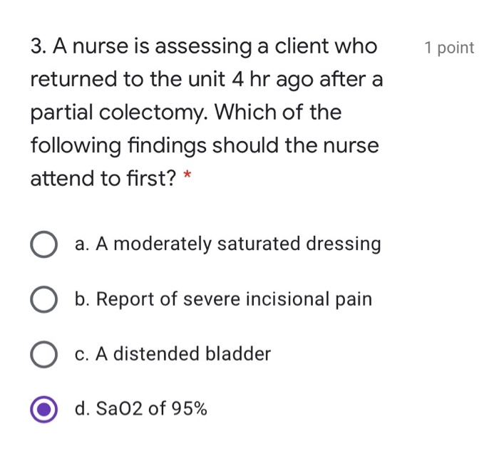 Solved 1. A Nurse Is Assessing A Client Who Has 1 Point | Chegg.com