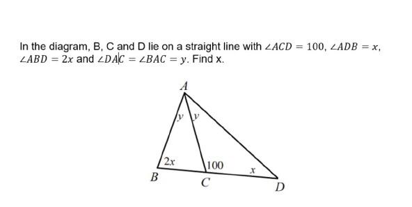 Solved In the diagram, B, C and D lie on a straight line | Chegg.com
